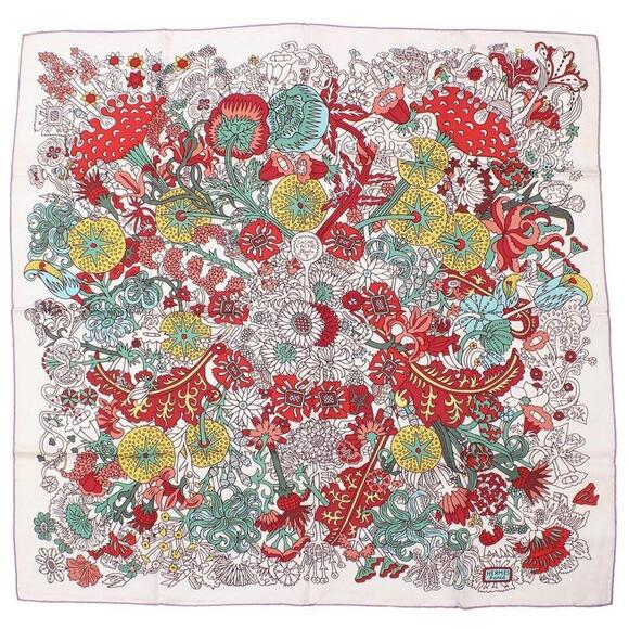 Hermes Accessories - Hermès Carré 90 Cachet-cachet Fleurie Silk Scarf